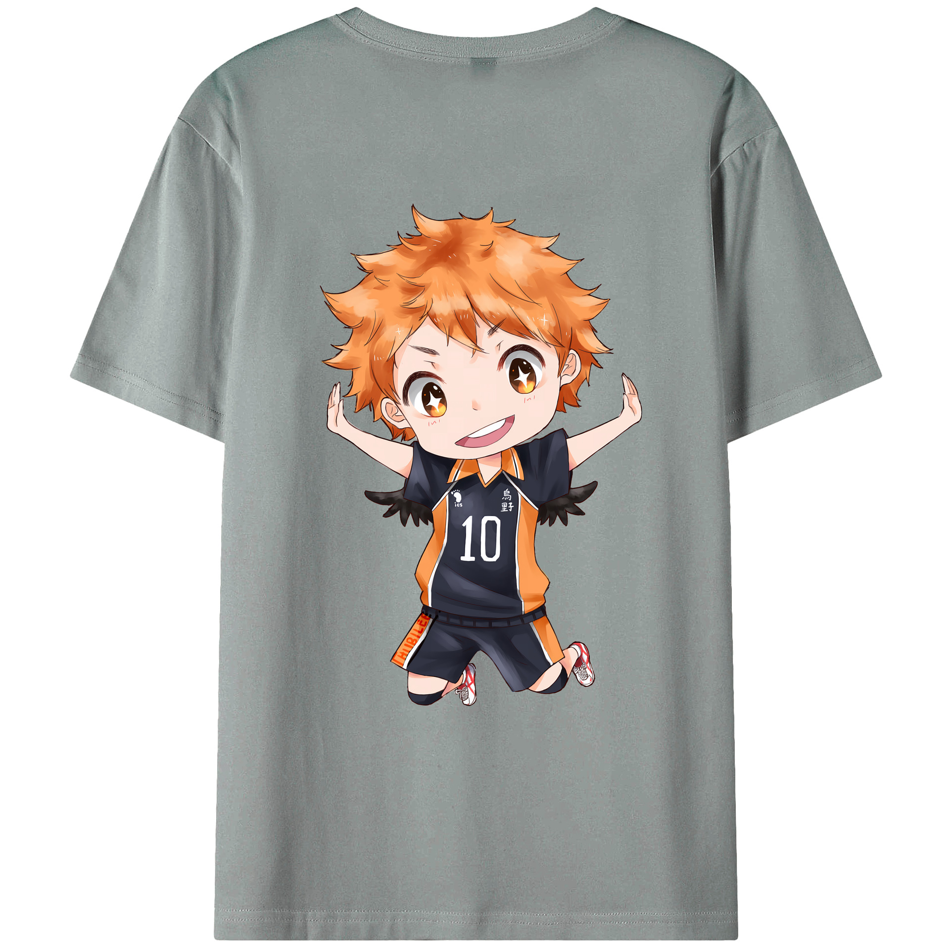 （画像用） ハイキュー!! Haikyu!! 綿100％ メンズ半袖Tシャツ（バックプリント） 通気性